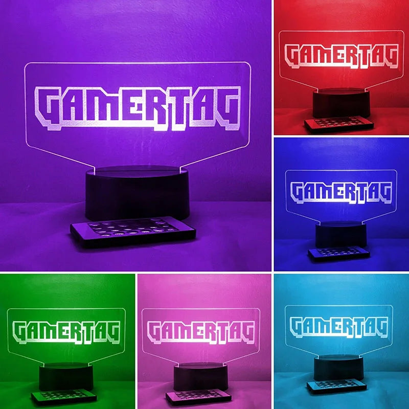 Gamer Tag 3D LED Night Light