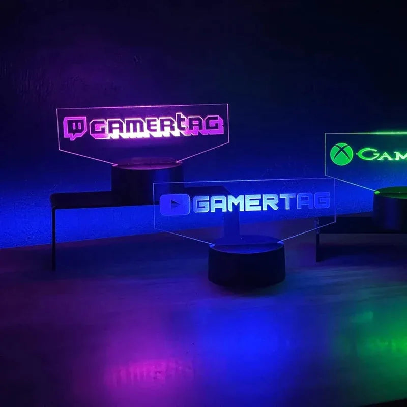 Gamer Tag 3D LED Night Light