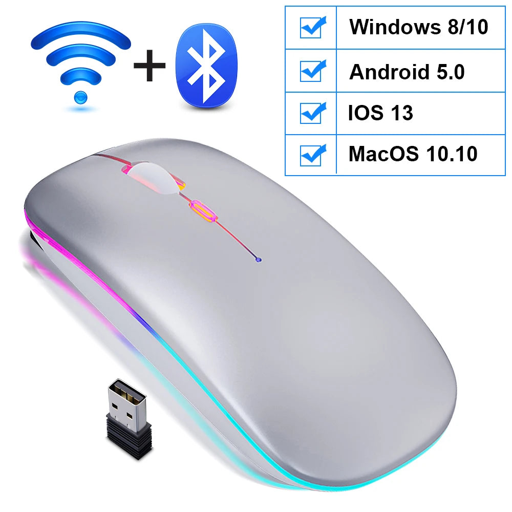 RGB Rechargeable Bluetooth Wireless Mouse