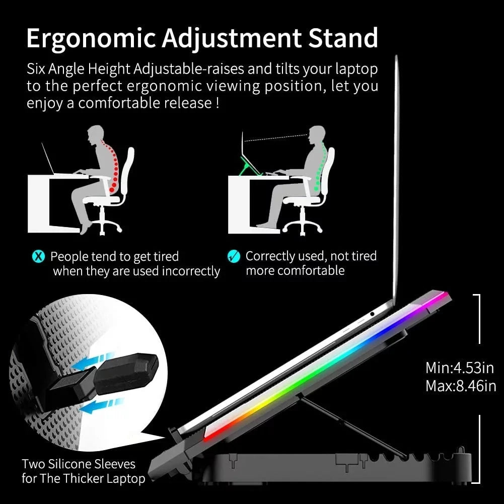 RGB Adjustable Laptop Cooler