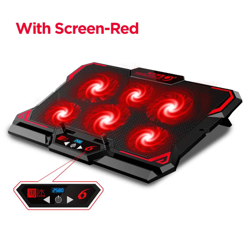 17inch Gaming Laptop Cooler with Six Fan and LED Screen