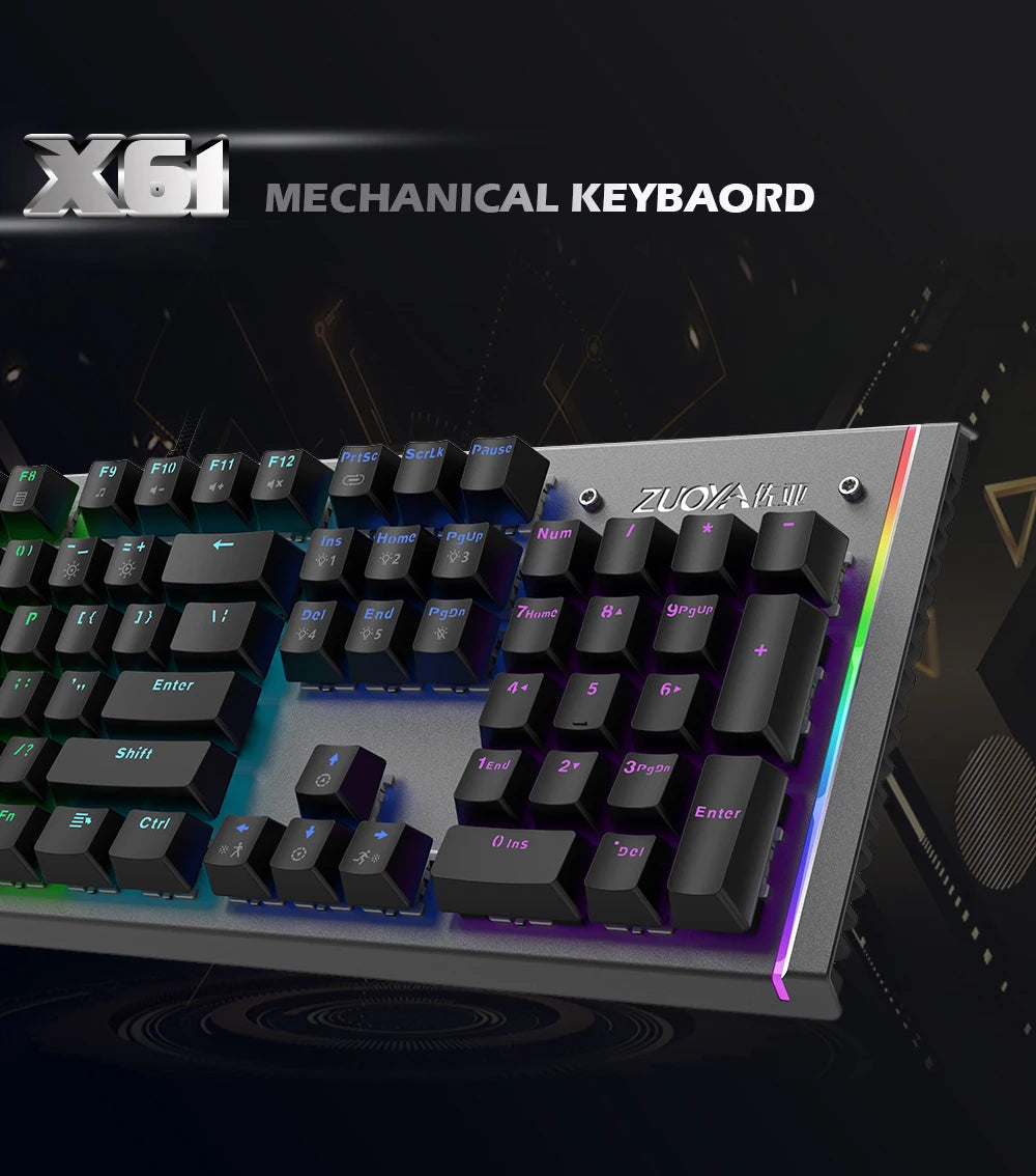 RGB Mix Backlit 87 104 Anti-ghosting Wired Gaming Keyboard