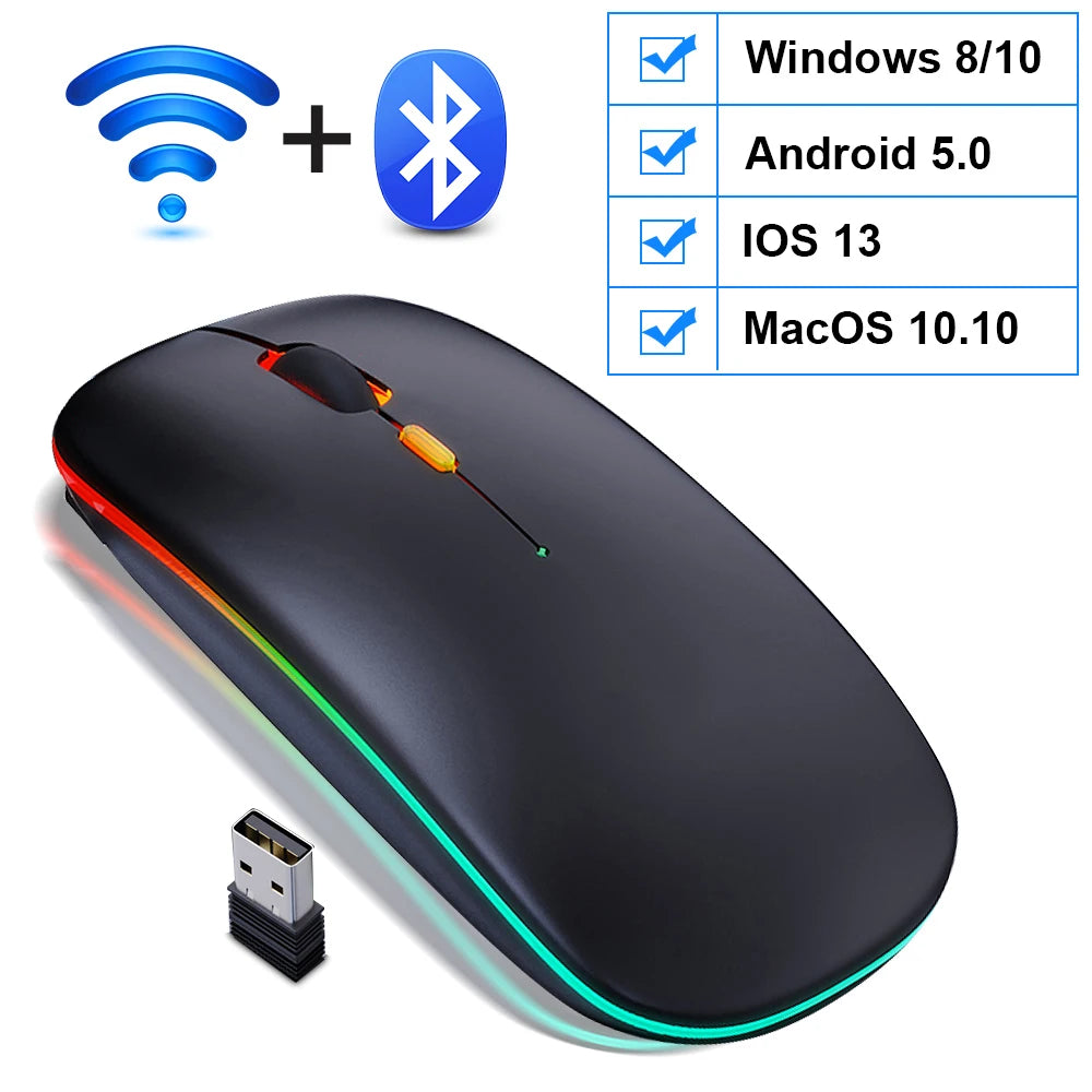 RGB Rechargeable Bluetooth Wireless Mouse