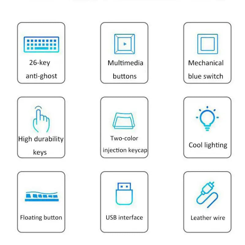 Color Backlit Wired  Gaming Mechanical Keyboard