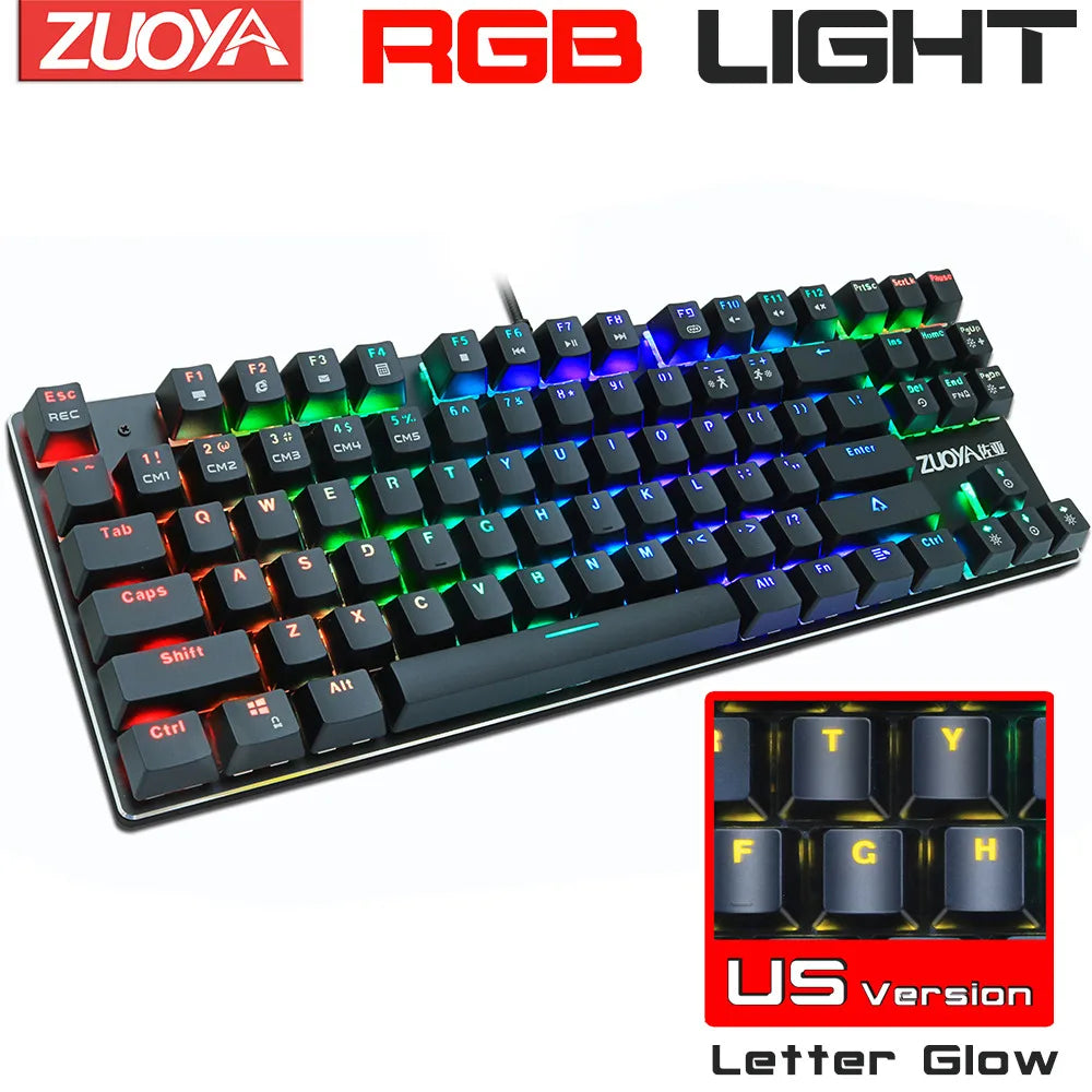 RGB Mix Backlit 87 104 Anti-ghosting Wired Gaming Keyboard