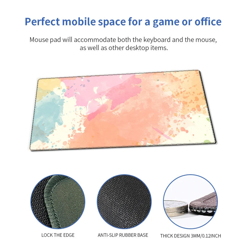 Watercolor Large Non-Slip Mouse Pad