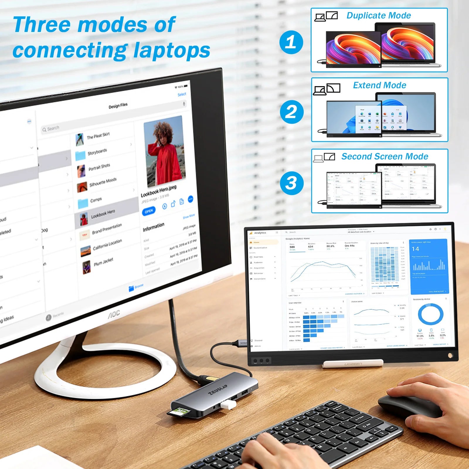 Portable LCD HD Monitor HDMI-compatible