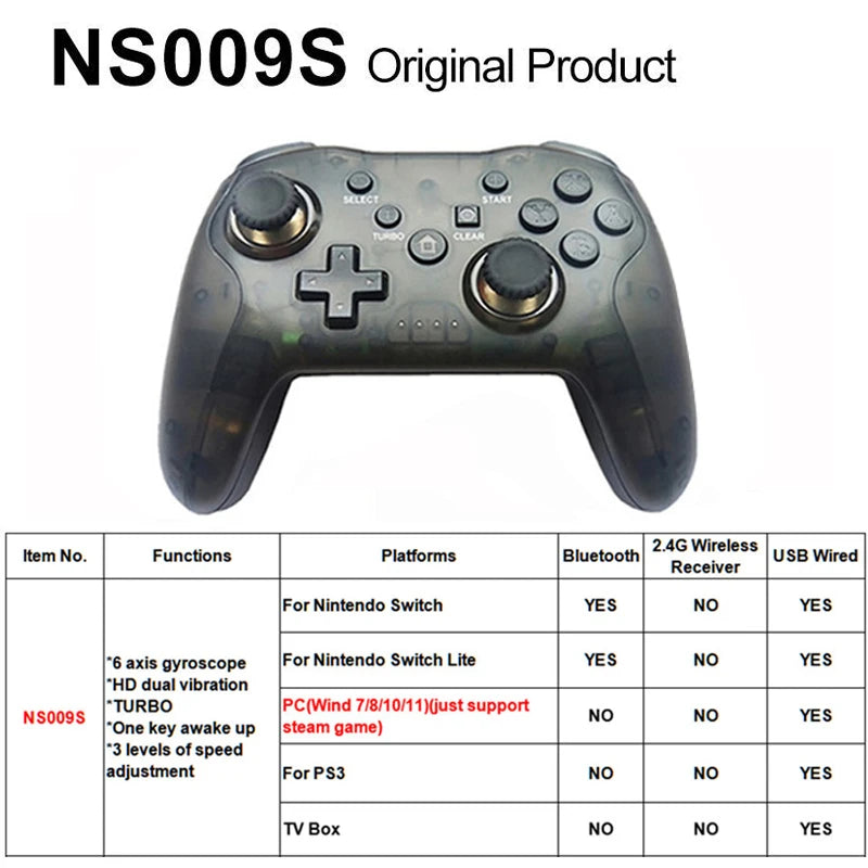 2PCS Bluetooth 2.4G Wireless Controller For Nintendo