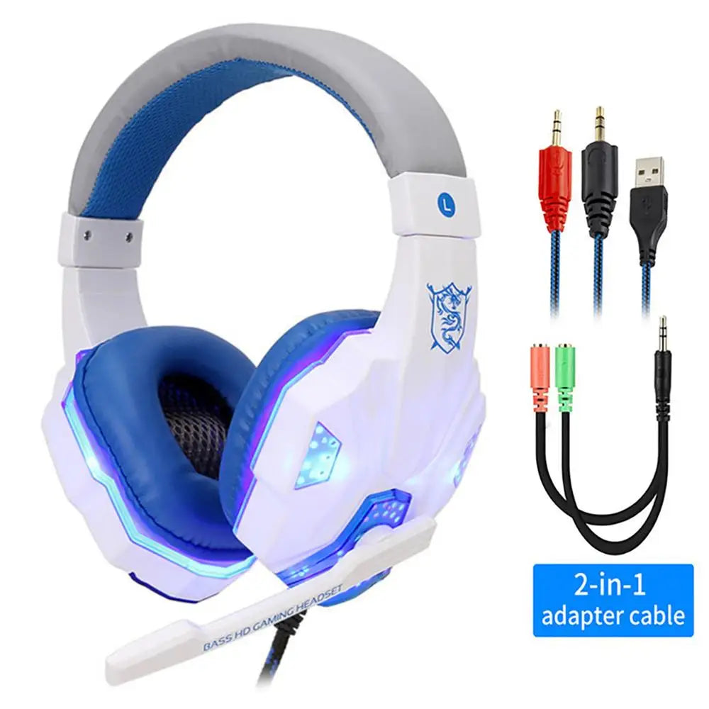 Professional LED Light Wired Gaming Headphones With Microphone