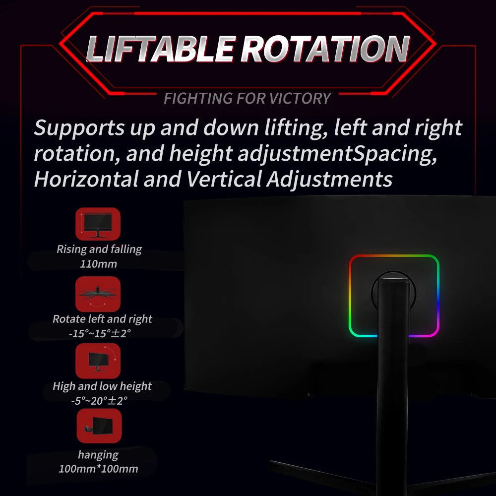 34 Inch 144hz Monitors MVA Curved Screen