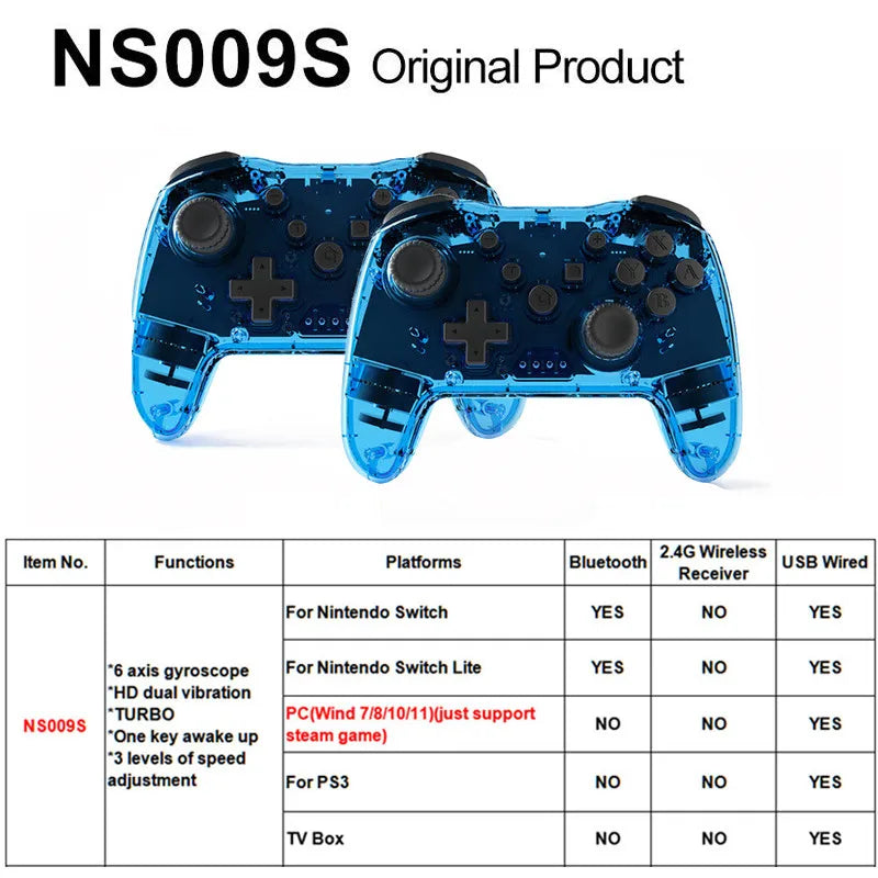 2PCS Bluetooth 2.4G Wireless Controller For Nintendo