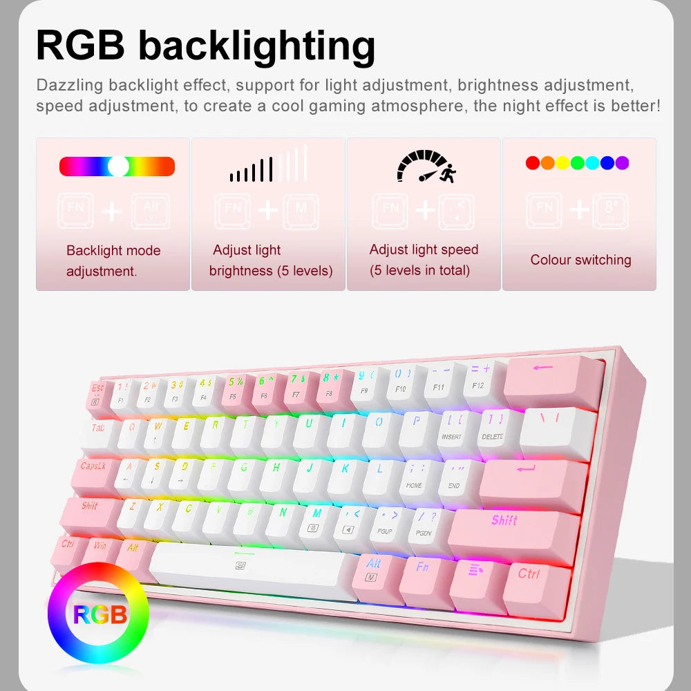 REDRAGON FK617 RGB USB Mini Mechanical Gaming Keyboard