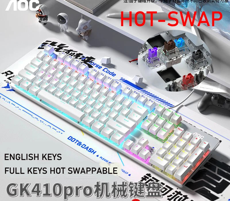 Light green RGB Metal Panel Mechanical Keyboard