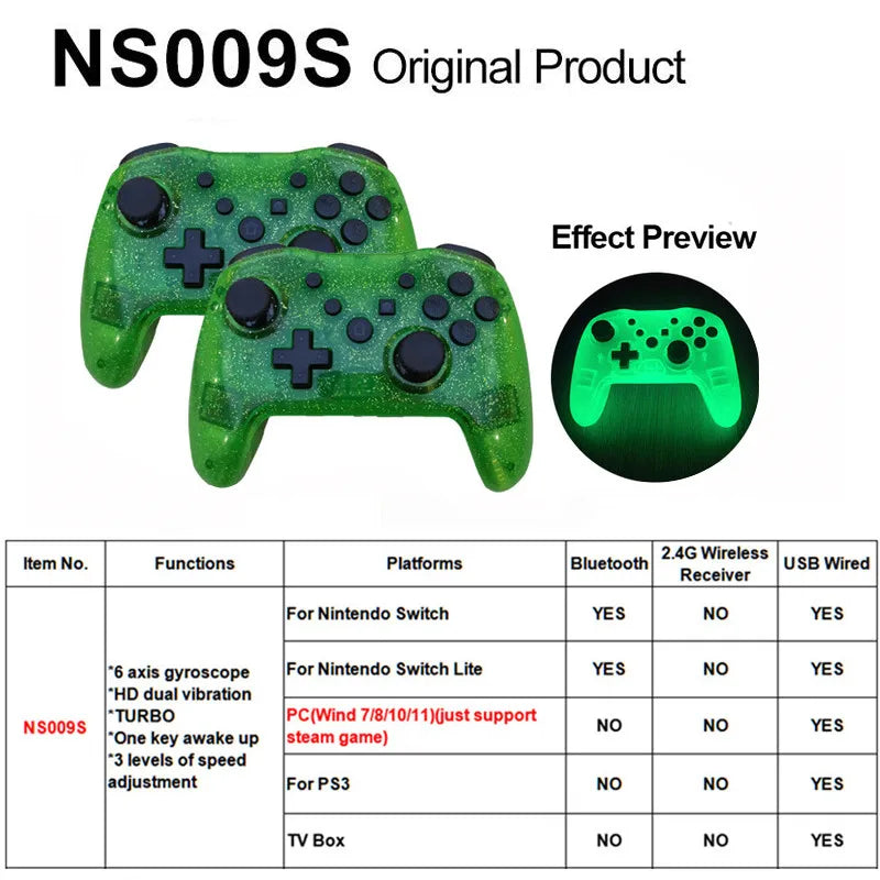 2PCS Bluetooth 2.4G Wireless Controller For Nintendo