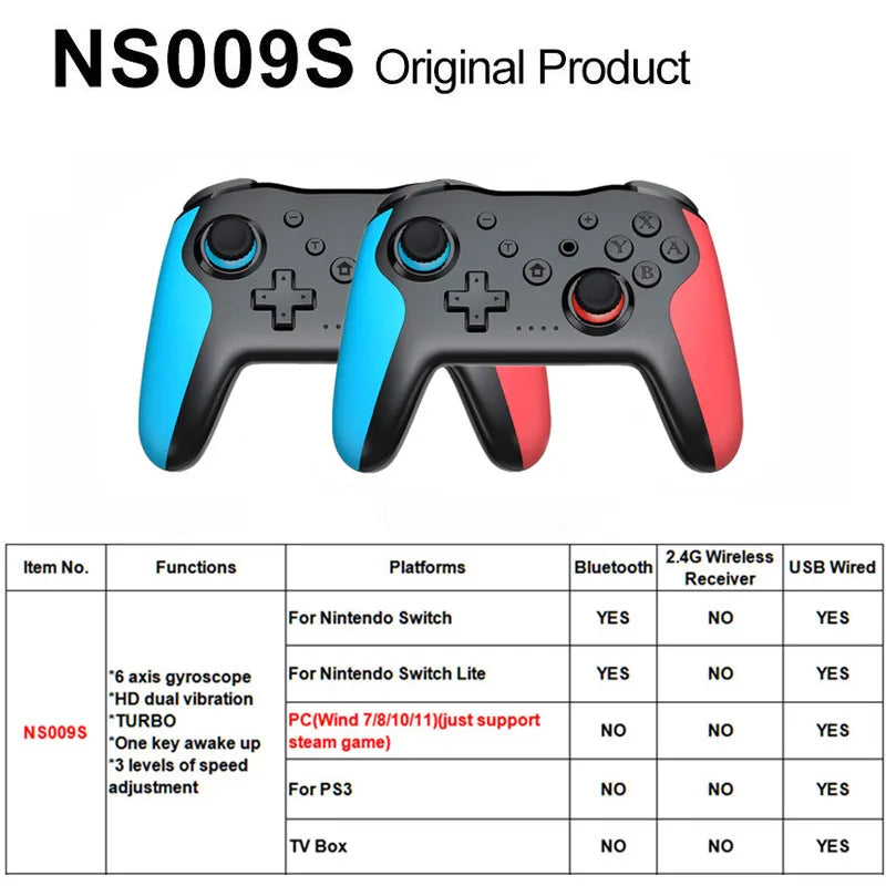 2PCS Bluetooth 2.4G Wireless Controller For Nintendo