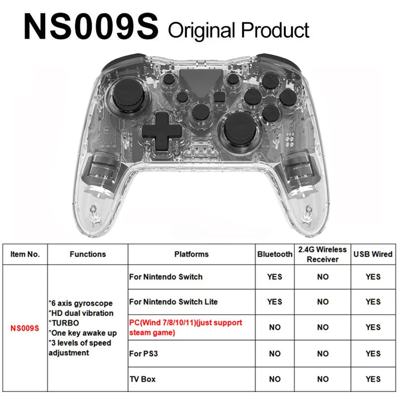 2PCS Bluetooth 2.4G Wireless Controller For Nintendo