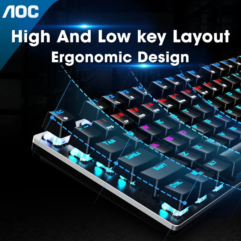 Light green RGB Metal Panel Mechanical Keyboard