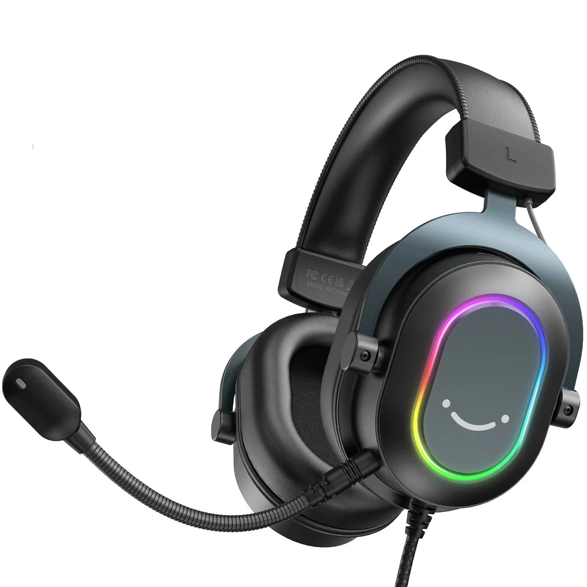 Fifine Dynamic RGB Gaming Headset with Mic Over-Ear Headphones