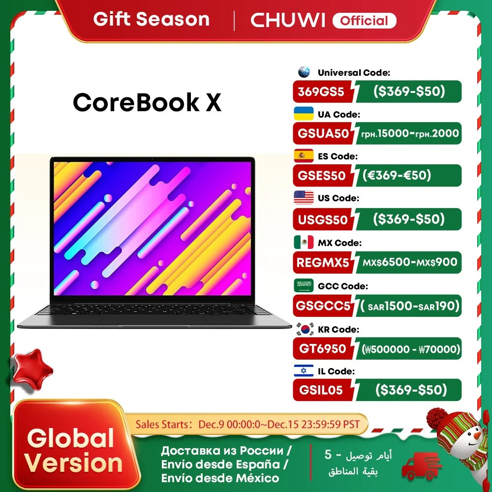 CHUWI CoreBook X 14" 2K Screen Intel Core i5-8259U Iris Plus Graphics 655 GPU 16GB RAM 512GB SSD Windows 10 Laptop