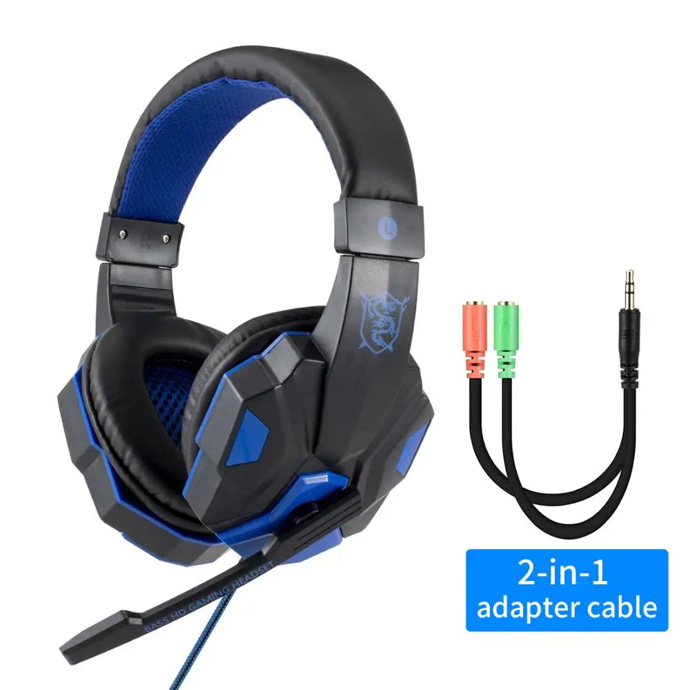 Professional LED Light Wired Gaming Headphones With Microphone