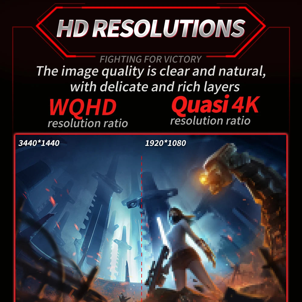 34 Inch 144hz Monitors MVA Curved Screen