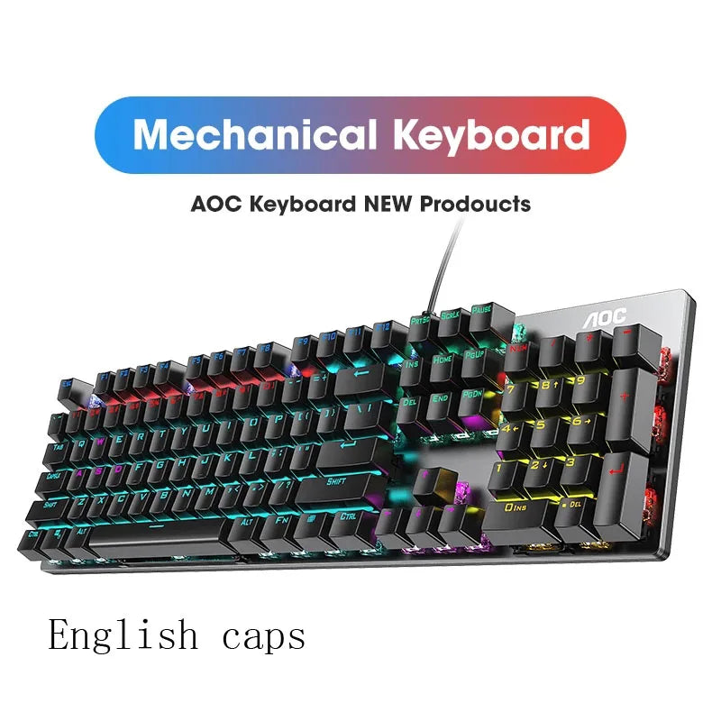 Light green RGB Metal Panel Mechanical Keyboard