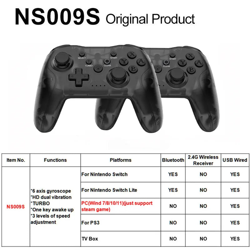 2PCS Bluetooth 2.4G Wireless Controller For Nintendo