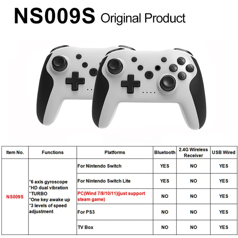 2PCS Bluetooth 2.4G Wireless Controller For Nintendo