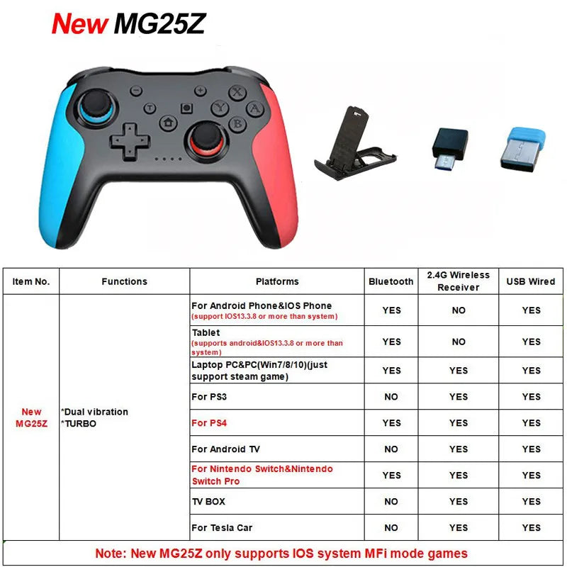 2PCS Bluetooth 2.4G Wireless Controller For Nintendo